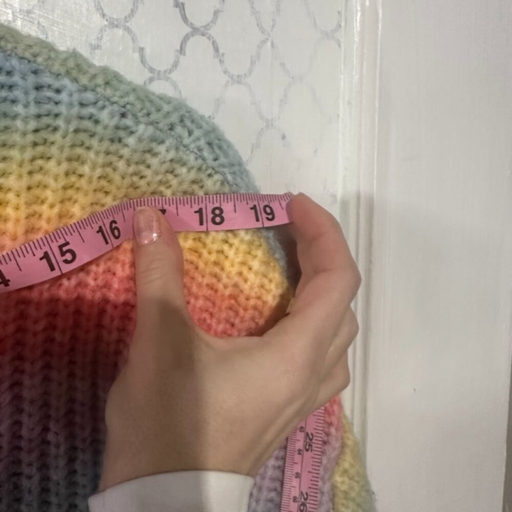 Blank NYC "I Hope So" Oversized Cardigan Sweater rainbow pastel - Picture 9 of 9